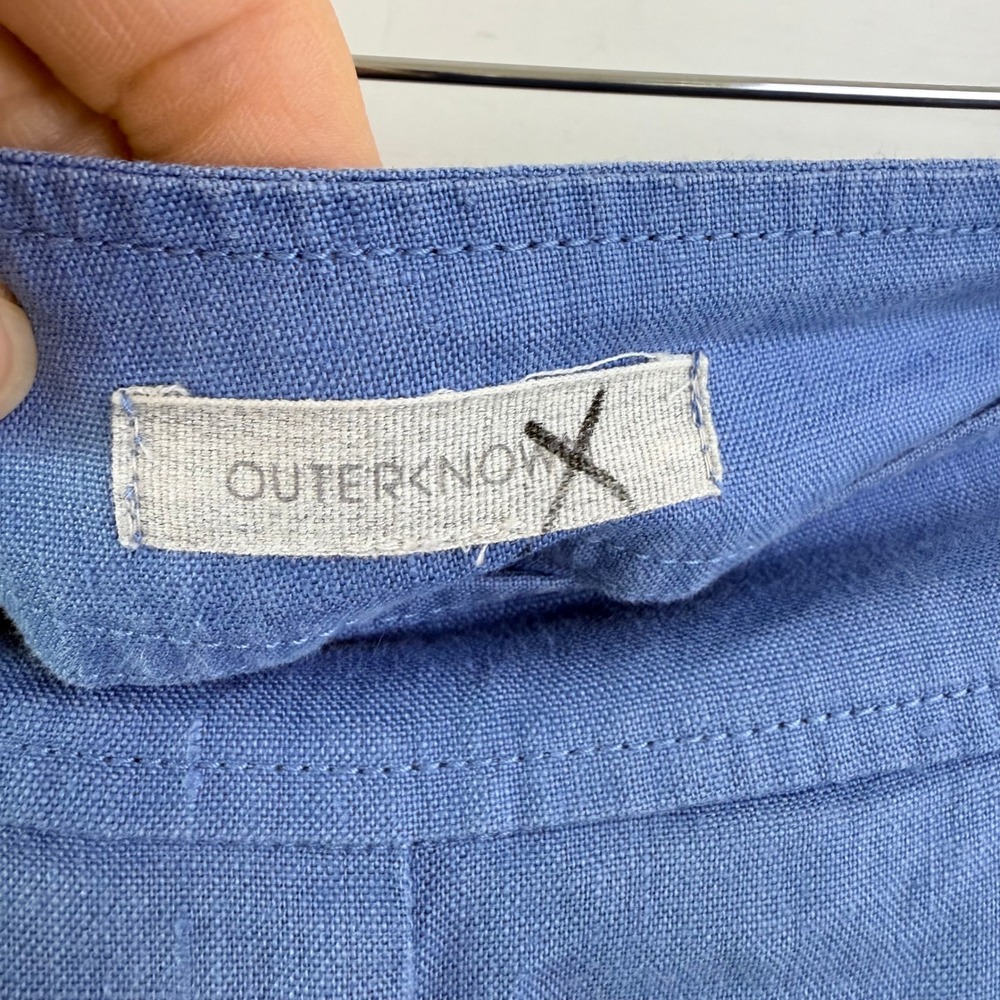 Outerknown ECLIPSE PLEATED Linen Wide Leg Pants Sailor Button Coastal‎ WOMEN 4 - Picture 4 of 13